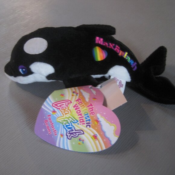 Lisa Frank Black and White Stuffed Whale - Picture 2 of 10